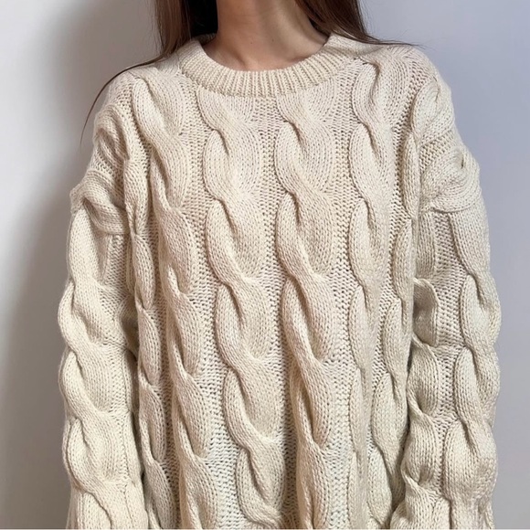 TREASURE&BOND CABLED SWEATER - Picture 1 of 5